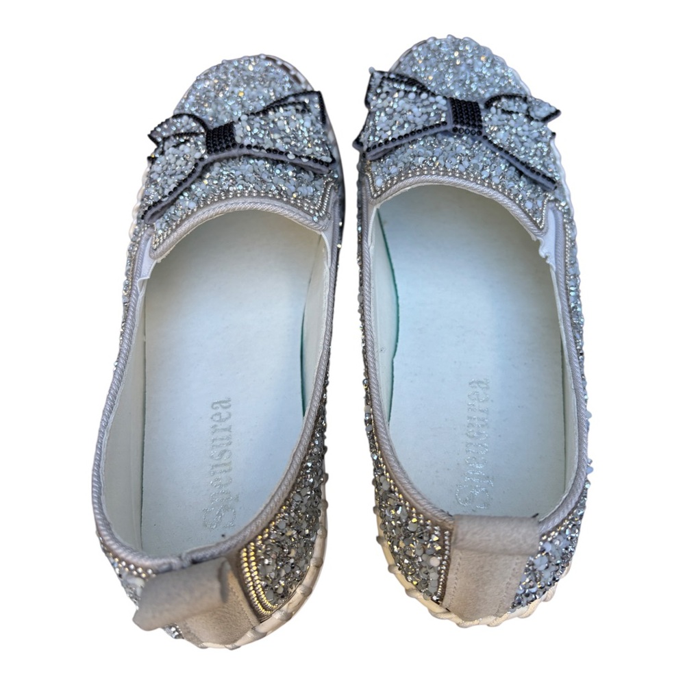 Speusurea Women’s 10/10.5 All Over Rhinestone Slip On  Platform Loafer With Bow - Picture 5 of 13